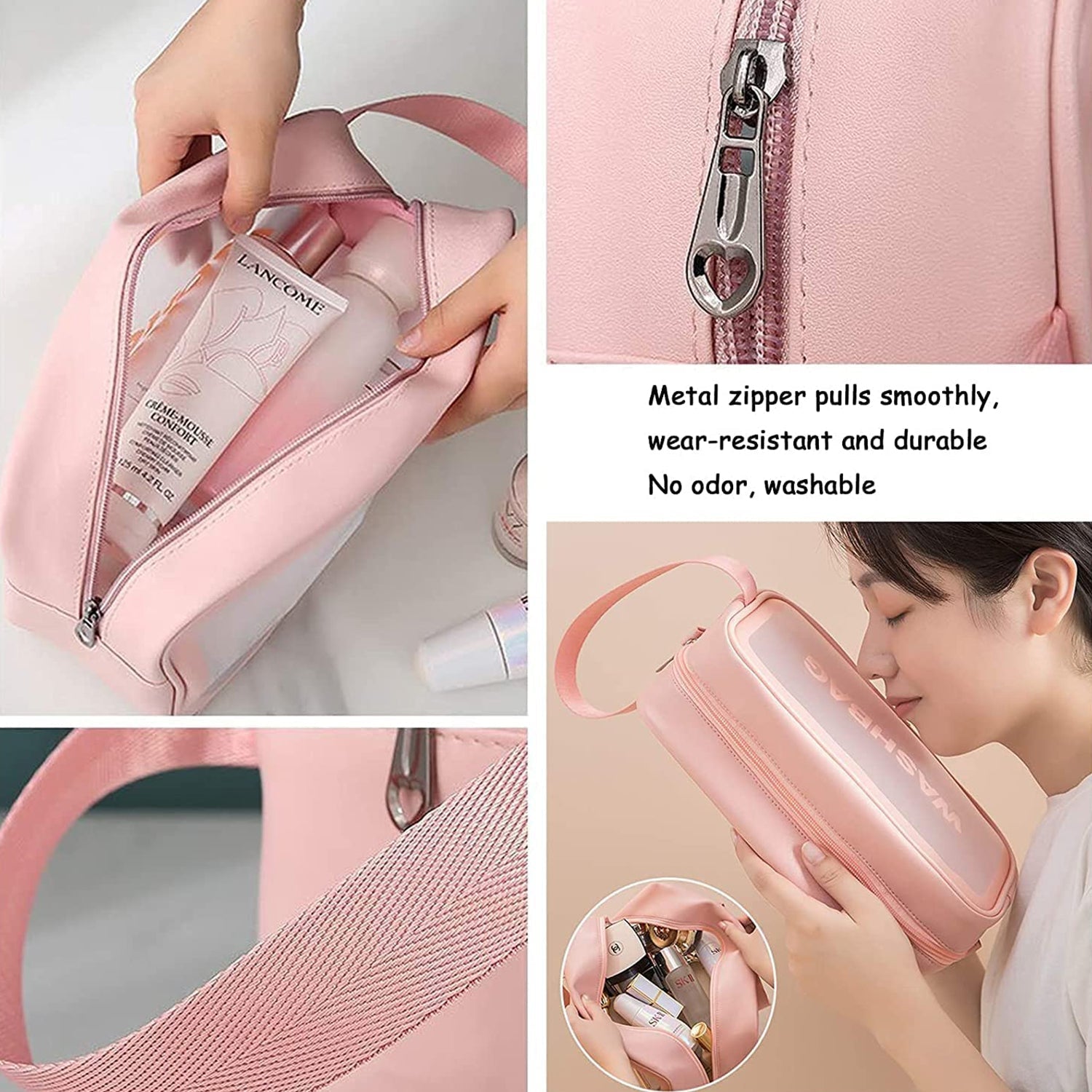 Cosmetic Pouch, Make up Bag for Home & Travel, Toiletry Bag for Cosmetics, Brushes, Accessories Set of 3 Small, Medium & Big - Wash Bag Cosmetic Pouch, Make up Bag for Home & Travel, Toiletry Bag for Cosmetics, Brushes, Accessories Set of 3 Small, Medium & Big - Wash Bag